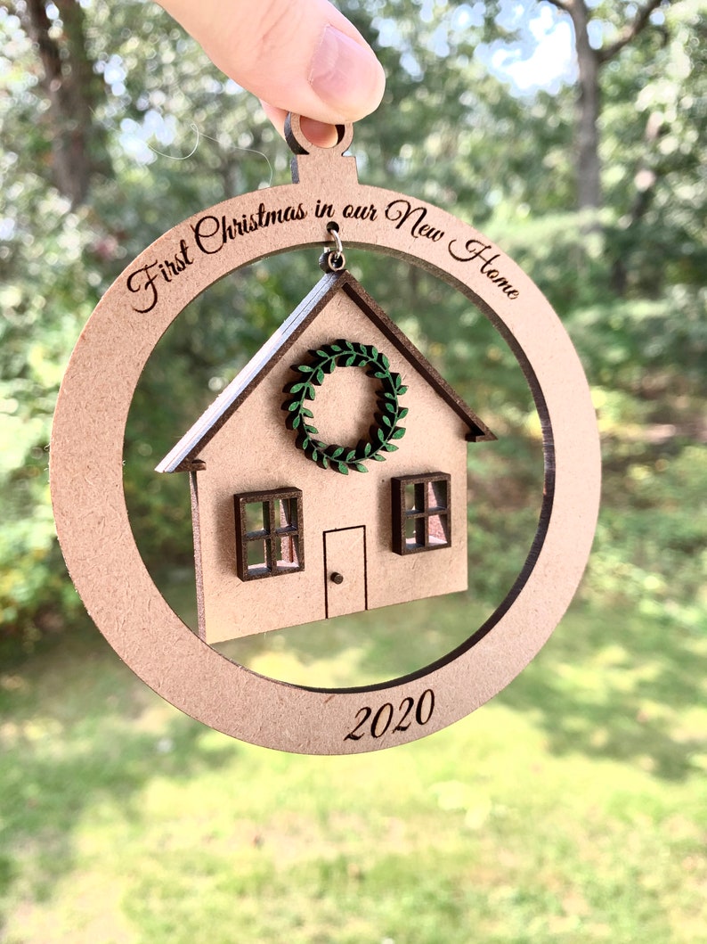 Download SVG File First Christmas in New Home Ornament Glowforge | Etsy