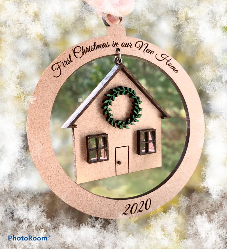 Download SVG File First Christmas in New Home Ornament Glowforge | Etsy