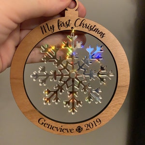 SVG Glowforge Ornament Files  | Ring, Disc & Snowflakes | 1 File = 7 Possible Ornaments | Mix + Match