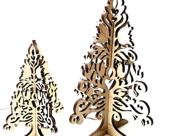 Scandi Christmas Tree SVG | Glowforge Cut File | Laser File | Holiday Fireplace Mantle Decor