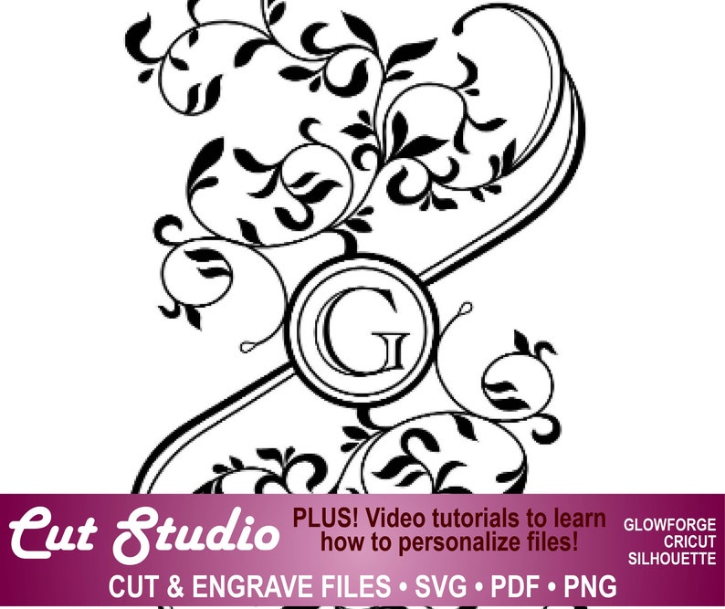 Download Monogram SVG File Engrave or Cut File Swirl Single Letter ...