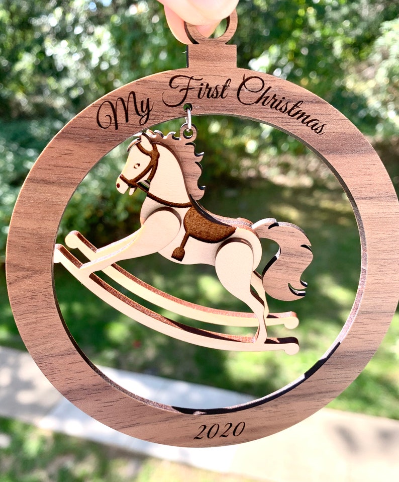 Download Rocking Horse Christmas Ornament SVG File Glowforge Cut ...