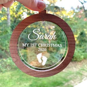 Baby’s First Christmas 16 Ornament File | Glowforge SVG Laser Cut | 1 File = 16 combinations!