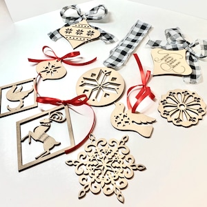 Scandinavian Holiday Ornament Bundle | 9 STYLES! | SVG Glowforge Laser File