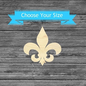 Fleur-de-Lis Unfinished Wood Cutout - Laser Cut Fleur de Lis Decor - Mardi Gras
