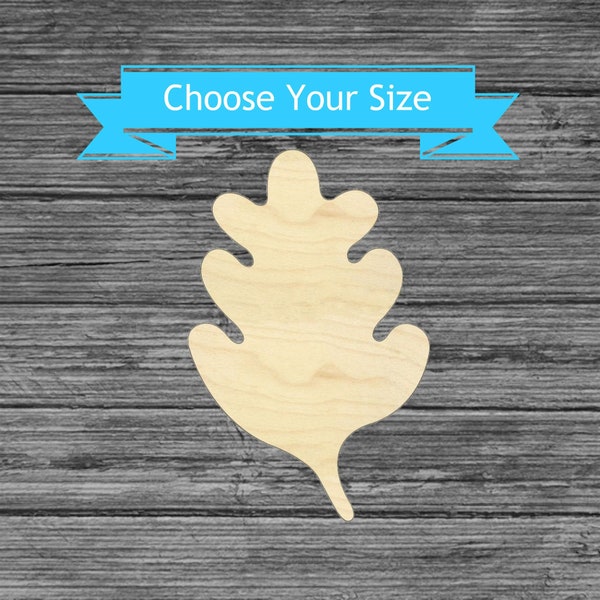 Oak Leaf Unfinished Wood Cutout - Laser Cut Fall Decor - Multiple Sizes Wood Blanks