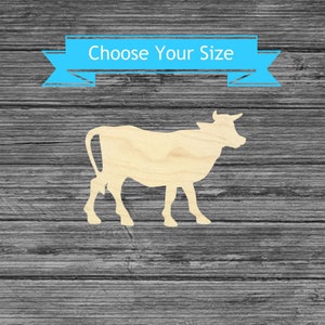 Cow Wood Cutout - Laser Cut Farm Animal - Multiple Sizes Wood Craft Blanks