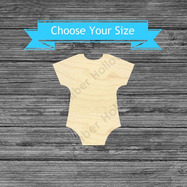 Baby Bodysuit Wood Cutout - Laser Cut Nursery Shape - Multiple Sizes Wood Craft Blanks