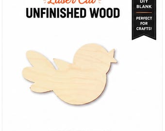Bird Wood Cutout - Laser Cut Bird Shape - Multiple Sizes Wood Blanks
