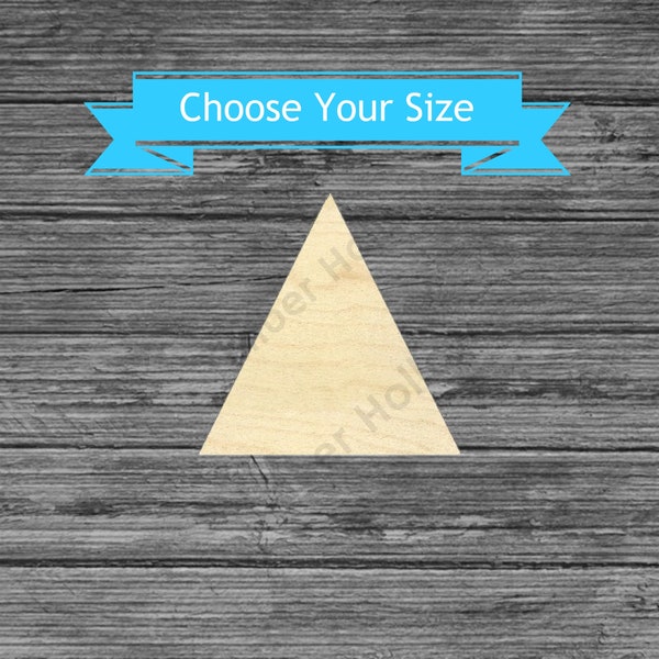 Triangle Wood Cutout - Laser Cut Shape - Multiple Sizes Wood Blanks Pyramid