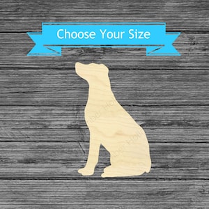 Sitting Dog Unfinished Wood Cutout - Laser Cut Animal Decor - Multiple Sizes Blanks - Dog Shape