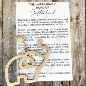 Sisterhood Elephant Ornament: Wooden Friendship Gift Car Charm