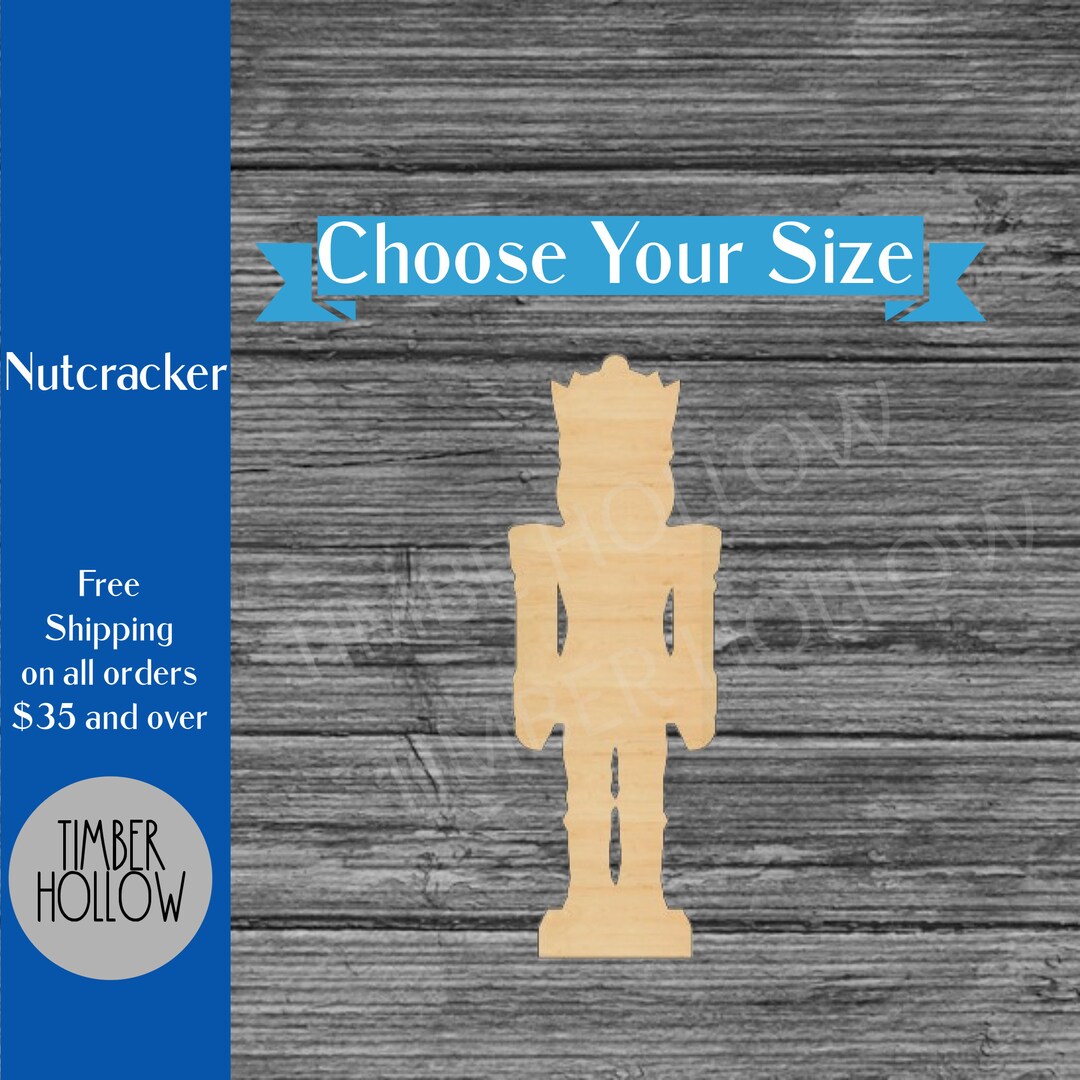 Nutcracker Wood Cutout Laser Cut Christmas Shape Multiple Sizes Wood