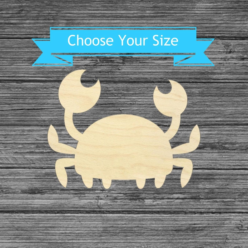 Crab Unfinished Wood Cutout Laser Cut Nautical Decor Ocean Etsy