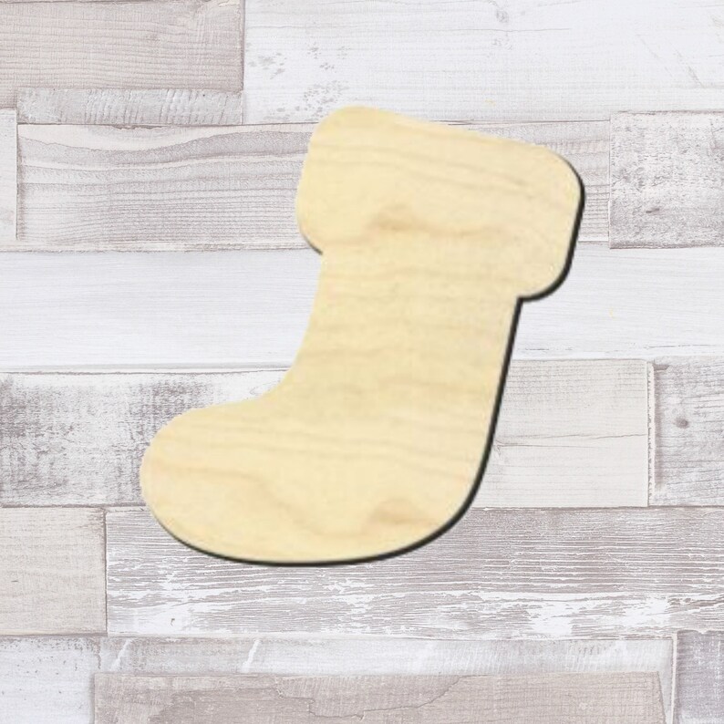 Christmas Stocking Unfinished Wood Cutout Laser Cut Holiday Etsy