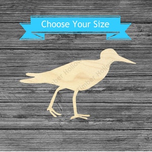 Sandpiper Wood Cutout - Laser Cut Bird Shape - Multiple Sizes Wood Blanks