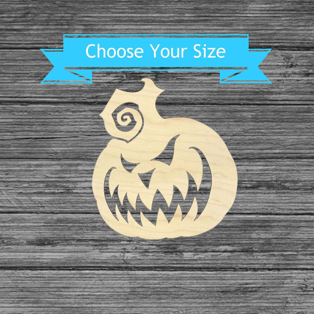 Jack O'lantern Unfinished Wood Cutout Laser Cut Halloween Decor Pumpkin ...