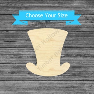 Top Hat Wood Cutout - Laser Cut Winter Shape - Multiple Sizes Wood Craft Blanks