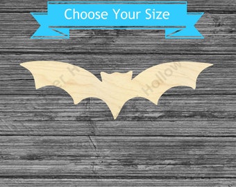 Bat Unfinished Wood Cutout - Laser Cut Fall Decor - Halloween Shape - Multiple Sizes Blanks