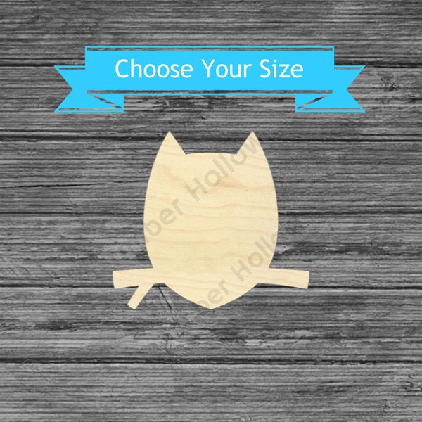 Owl on Branch Cutout - Laser Cut Bird Shape - Multiple Sizes Wood Blanks