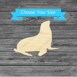 Seal Unfinished Wood Cutout - Laser Cut Animal Decor - Multiple Sizes Blanks