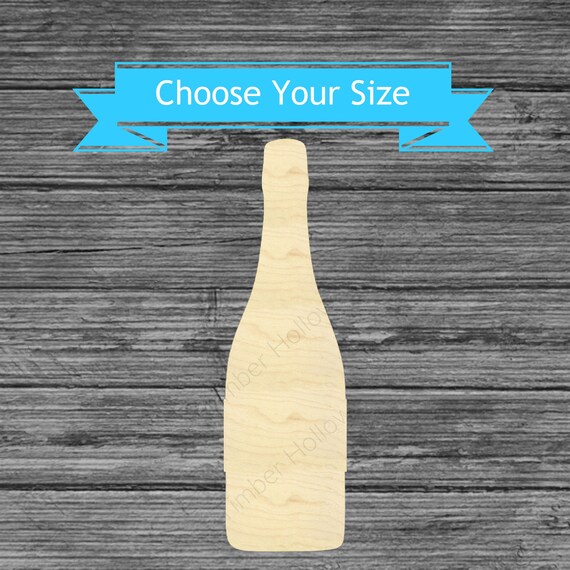 Drink Champagne - Laser Cut Out Unfinished Wood Craft Shape FOD44 Drink Champagne - Laser Cut Out Unfinished Wood Craft Shape FOD44