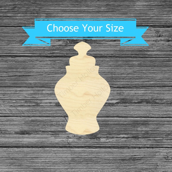 Ginger Jar  Wood Cutout - Laser Cut Shape - Multiple Sizes Wood Craft Blanks - Spice Container