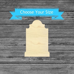 Tombstone Unfinished Wood Cutout - Laser Cut Halloween Decor - Multiple Sizes Blanks