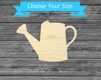 Watering Can Unfinished Wood Cutout - Laser Cut Decor -  Multiple Sizes Blanks