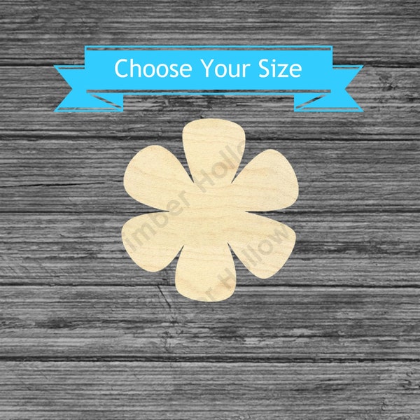 Flower Wood Cutout - Laser Cut Daisy Shape - Multiple Sizes Wood Craft Blanks