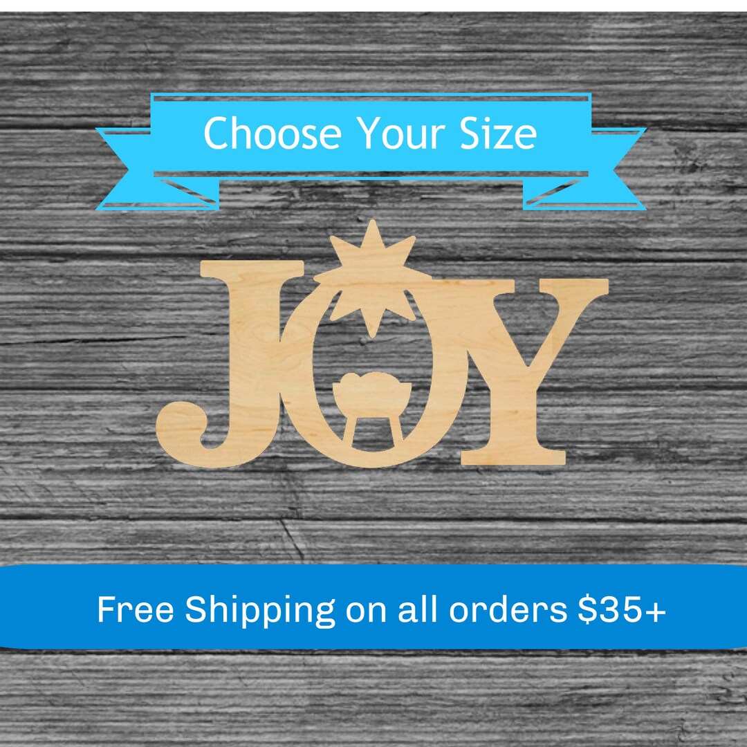 Buy JOY Wooden Cutout, Unfinished Shape, Paint By Line