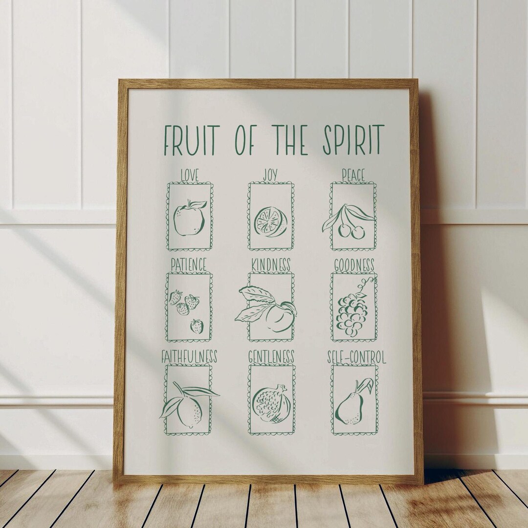 Fruit of the Spirit Wall Art Printable - Christian Bible Verse Digital ...