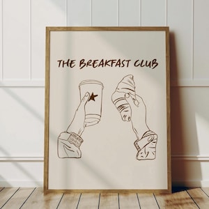 Digitaler Download Frühstücksclub Kunstdruck, trendige Wandkunst, Frühstücksküche, Esszimmerdekor, Kaffeekunstdruck