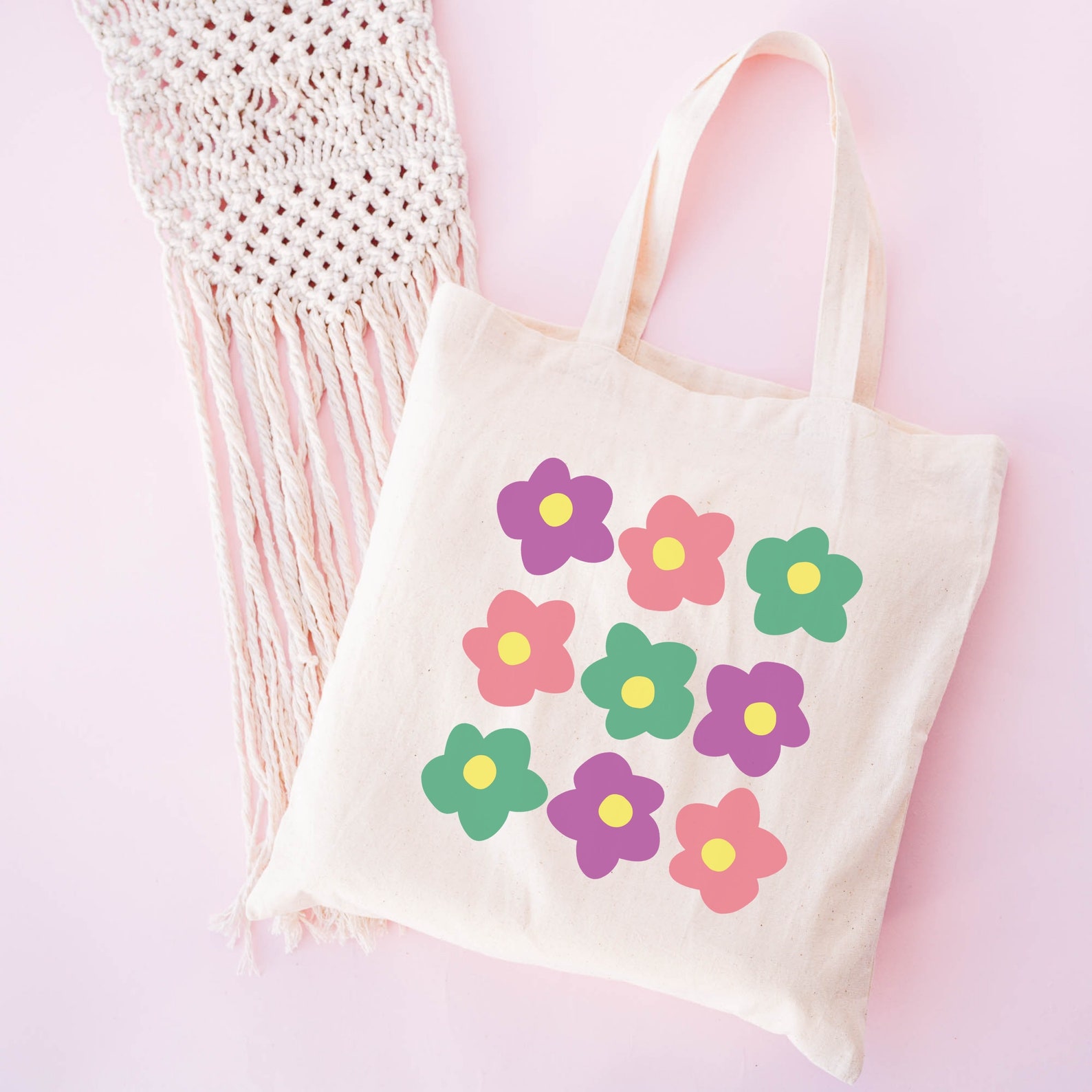 Blume Tote Bag Indie Kleidung Florale Baumwoll Tote Work Tote Etsy