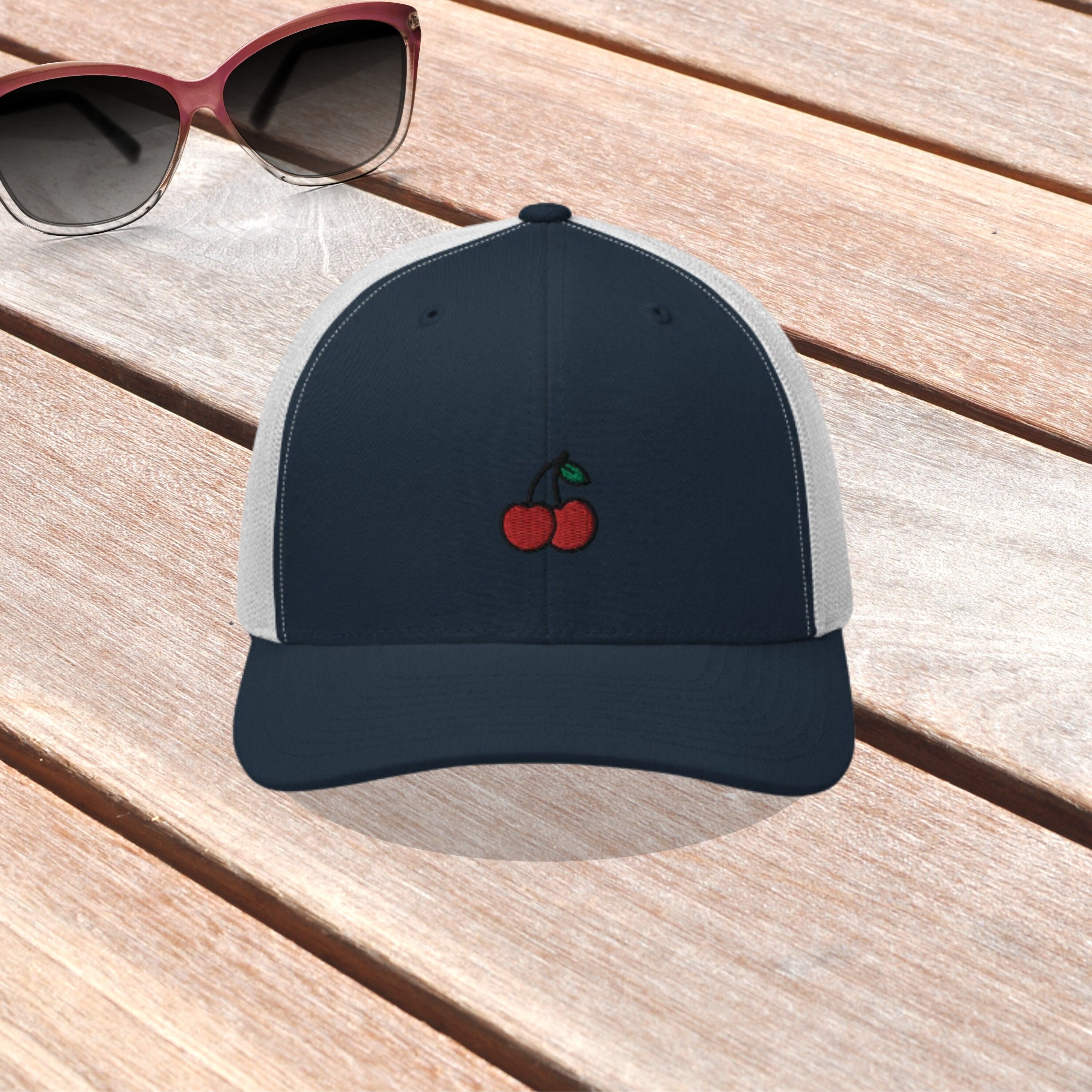 Cherry Hat Trendy Trucker Hat Embroidered Hat Women Cottage Etsy