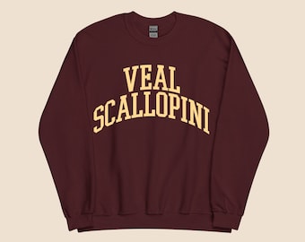 Veal Scallopini Sweatshirt - Gift for Italian Food Lovers, Ideal for Foodies & Italy Enthusiasts, Classic College Style