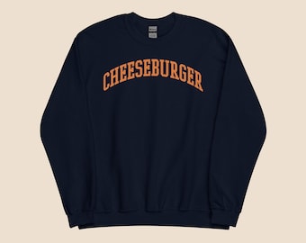 Cheeseburger Sweatshirt – Cute Unisex Crewneck for Food Lovers, Fast Food Fans, Burger Enthusiasts, Funny Comfort Fit
