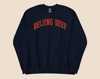 Beijing Beef Unisex Sweatshirt – Cute Asian Food Crewneck for Chinese Takeout Lovers & Panda Express Fans