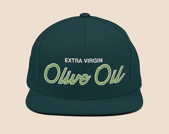 Olive Oil Hat - Ideal Gift for Food Enthusiasts, Chefs, Italian Cuisine Fans, and Extra Virgin Olive Oil Lovers.