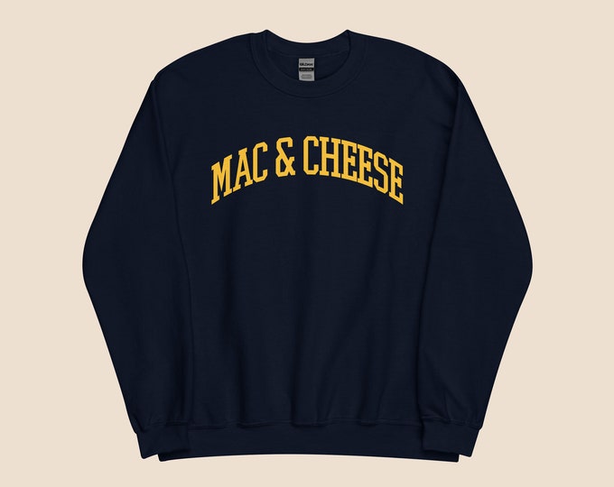 Felpa Mac & Cheese / Regalo di cucina, Camicia al formaggio maccheroni, Regalo per buongustai, Camicia pasta, Maccheroni e formaggio, Regalo per lei, Tendenza ora