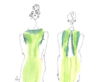 Watercolor Fashion Illustration Print