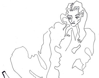 Impressão de ilustração de moda em tinta
