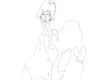 Illustration de mode à l'encre