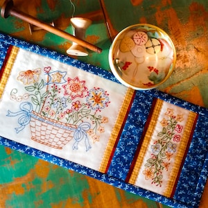 Cesto di fiori estivo - Schema per ricamo a mano - Scarica