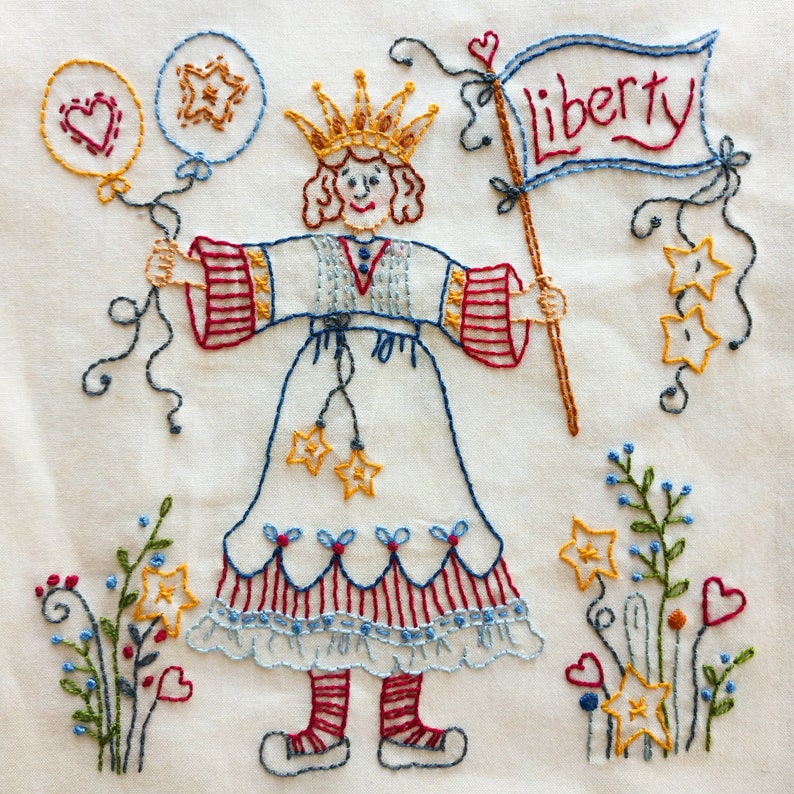 Lady Liberty Hand Embroidery Kit Etsy