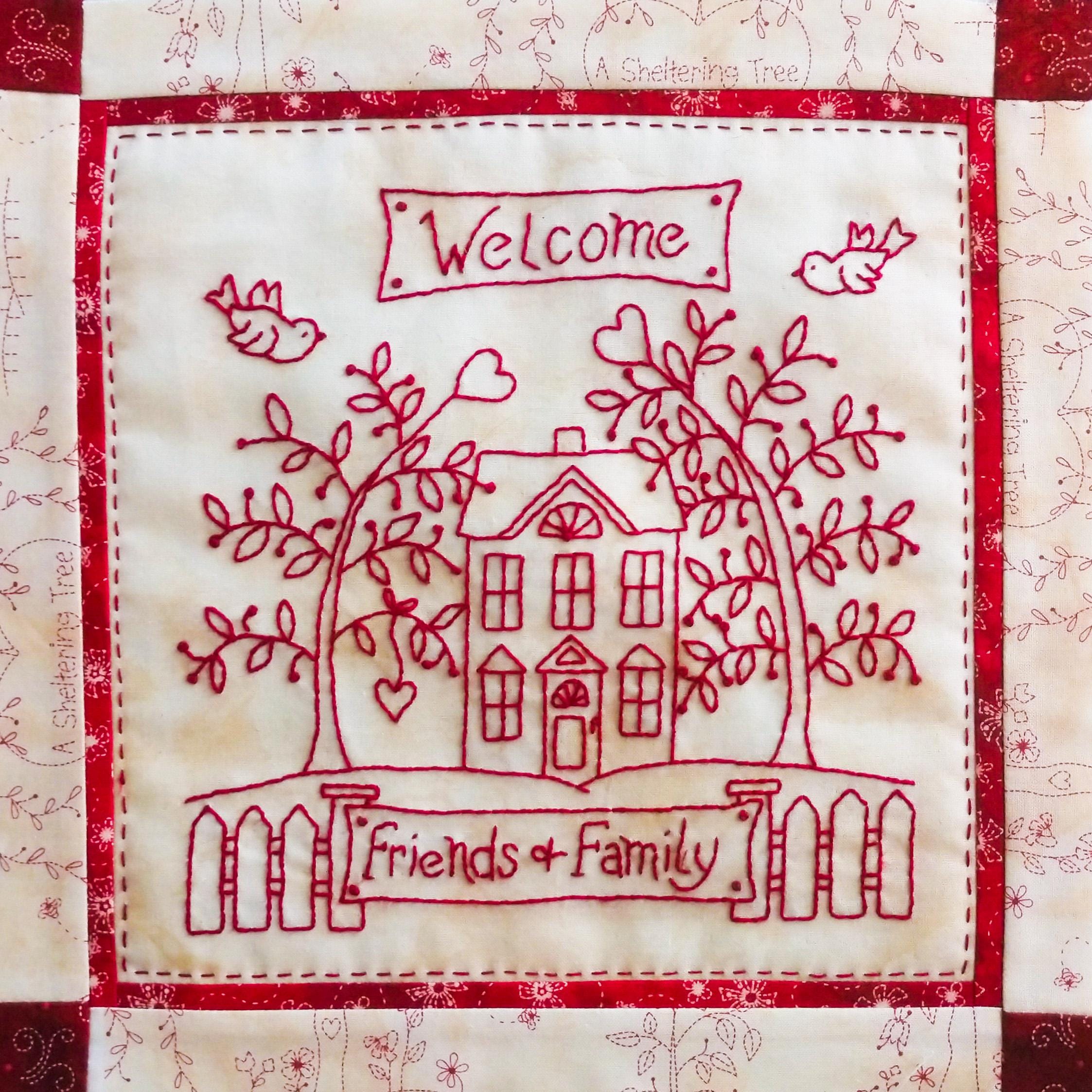 Home and Heart Redwork Quilt - Hand Embroidery Pattern - Download - Etsy