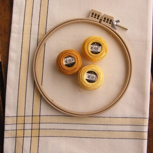 Dunroven House Yellow Stripe Tea Towel