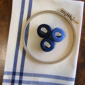 Dunroven House Blue Stripe Tea Towel