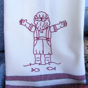 Summer Santa Tea Towel - Hand Embroidery Pattern