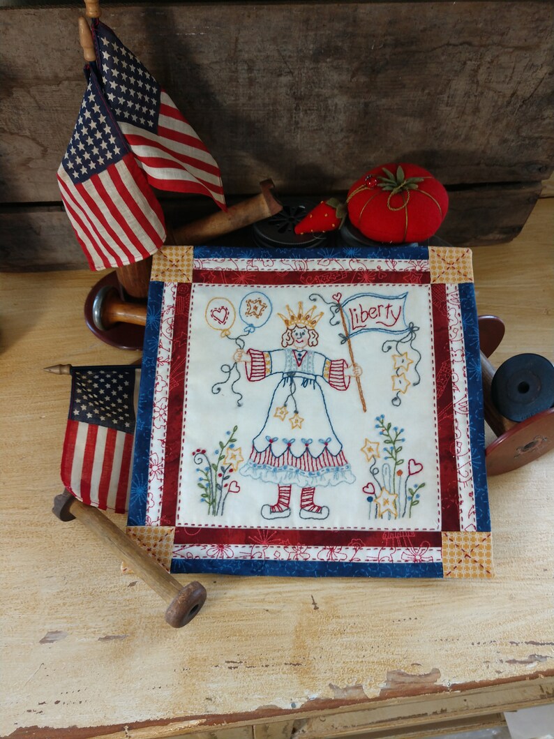 Lady Liberty Hand Embroidery Kit Etsy